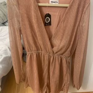 Revolve shimmery pink romper